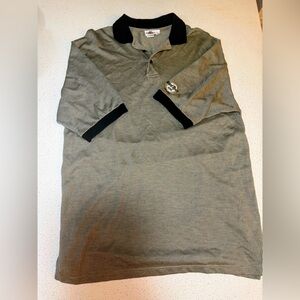 Vintage Hard Rock Cafe Black and Beige Polo Shirt